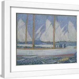 A Procession of Yachts - White Framed Art Print Wall Art, 16x12