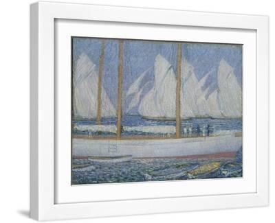 A Procession of Yachts - White Framed Art Print Wall Art, 16x12