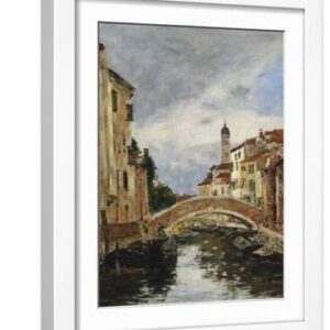 A Small Venetian Canal, 1895 - White Framed Art Print Wall Art, 12x16