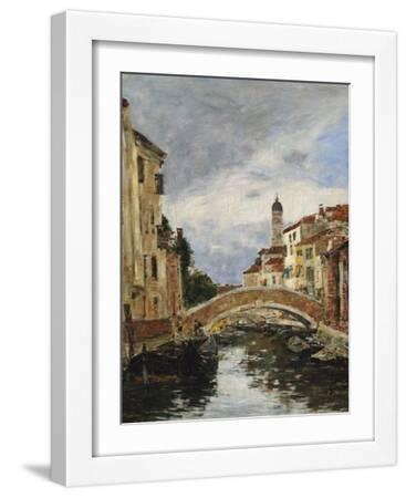 A Small Venetian Canal, 1895 - White Framed Art Print Wall Art, 12x16