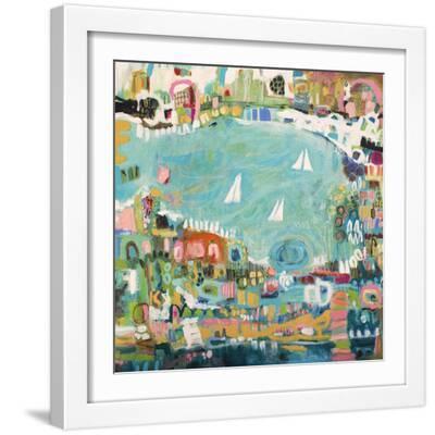 Abstract Marina IV - White Framed Art Print Wall Art, 16x16