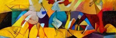 Alternative Reproductions of Famous Paintings by Picasso. Applied Abstract Style of Kandinsky. Desi - Premium Giclee Print, 36x12