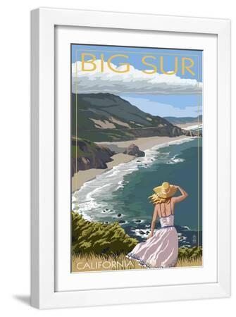 Big Sur, California Coast Scene - White Framed Art Print Wall Art, 12x18