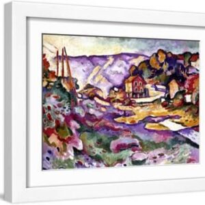Braque: L'Estaque, 1906 - White Framed Art Print Wall Art, 16x12