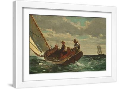 Breezing Up (A Fair Wind) 1873-76 - White Framed Art Print Wall Art, 18x12