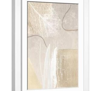 Calm Ivory-2 - White Framed Art Print Wall Art, 12x18