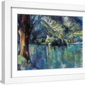 Cezanne: Annecy Lake, 1896 - White Framed Art Print Wall Art, 16x12