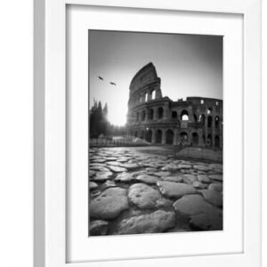 Colosseum and Via Sacra, Rome, Italy - White Framed Art Print Wall Art, 9x12