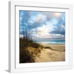 Cotton Candy Sunrise Sq I - White Framed Art Print Wall Art, 16x16