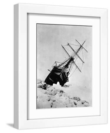 Ernest Shackleton's Expedition Ship Endurance Trapped in Ice - White Framed Art Print Wall Art, 9x12