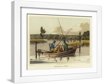 Fishing in a Punt - White Framed Art Print Wall Art, 16x12
