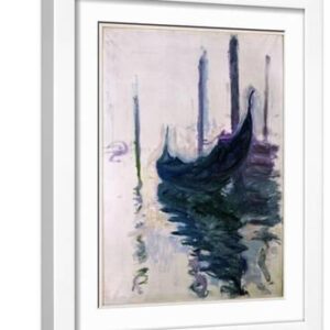 Gondolas in Venice, 1908 - White Framed Art Print Wall Art, 12x16