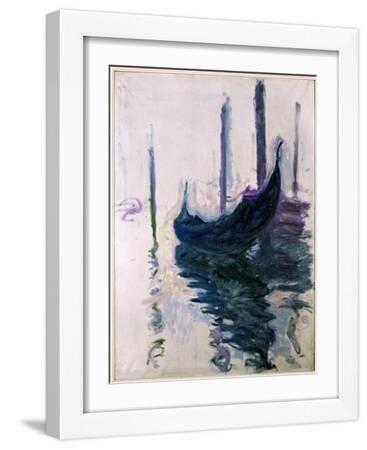 Gondolas in Venice, 1908 - White Framed Art Print Wall Art, 12x16