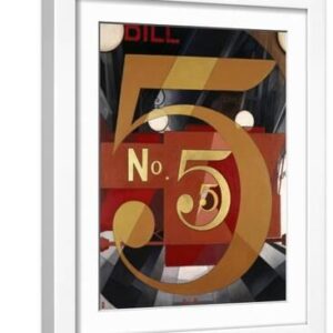I Saw the Figure 5 in Gold - White Framed Art Print Wall Art, 12x16
