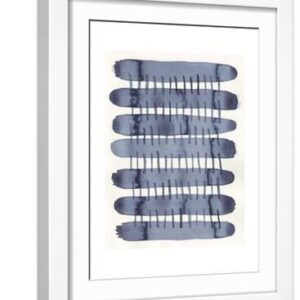 Indigo Stitchy I - White Framed Art Print Wall Art, 12x16