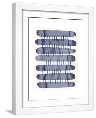 Indigo Stitchy I - White Framed Art Print Wall Art, 12x16