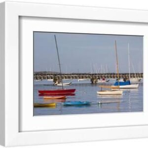 Massachusetts, Cape Cod, Provincetown, the West End, Boats - White Framed Art Print Wall Art, 12x8