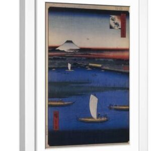 Mitsumata Wakarenofuchi (One Hundred Famous Views of Ed), 1856-1858 - White Framed Art Print Wall Art, 12x18