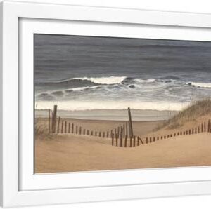 Outer Banks Beach - White Framed Art Print Wall Art, 18x12