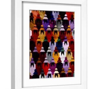 Peruvian Rug and Native Woman in Hat, Aguas Calientes, Peru - White Framed Art Print Wall Art, 9x12