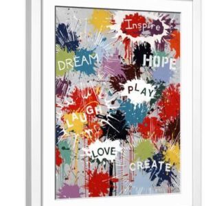 Pop of Inspiration - White Framed Art Print Wall Art, 18x24