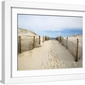 Quiet Beach - White Framed Art Print Wall Art, 16x12