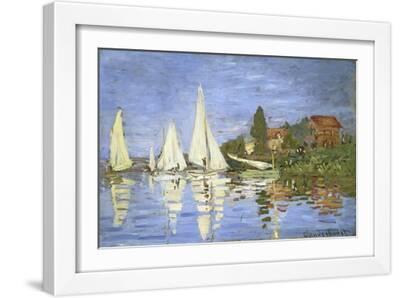 Regates a Argenteuil - White Framed Art Print Wall Art, 18x12