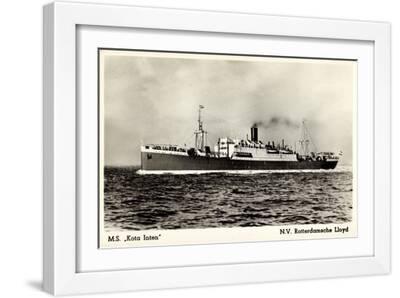Rotterdamsche Lloyd, Krl, M.S. Kota Inten, Dampfer - White Framed Art Print Wall Art, 18x12