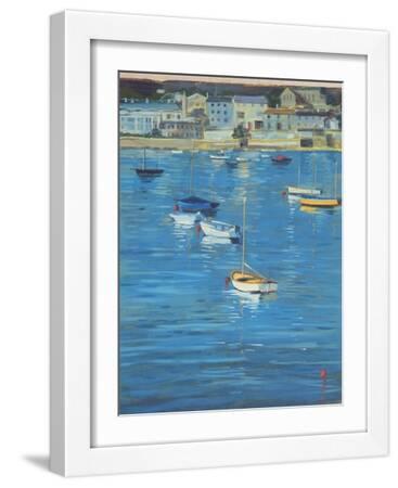 Salcombe, Sparkling Morning, 2002 - White Framed Art Print Wall Art, 12x16