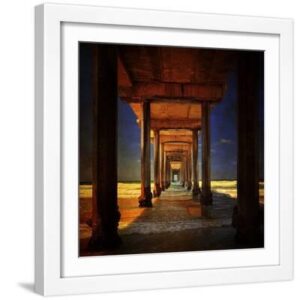 San Diego Greetings - White Framed Art Print Wall Art, 16x16