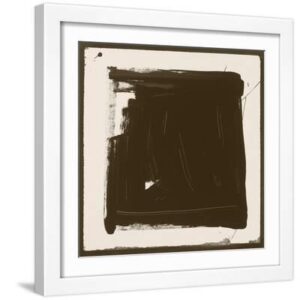 Sepia N - White Framed Art Print Wall Art, 16x16