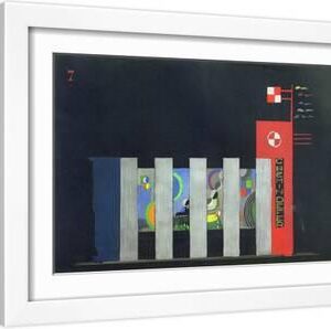 Sketch for the Façade Decoration of Palais de Chemin de Fer (Train Pavillon), c.1937 - White Framed Art Print Wall Art, 18x12