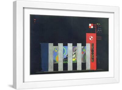 Sketch for the Façade Decoration of Palais de Chemin de Fer (Train Pavillon), c.1937 - White Framed Art Print Wall Art, 18x12