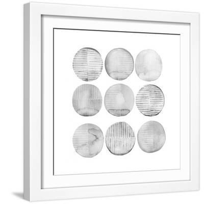 Soft Circles II - White Framed Art Print Wall Art, 16x16