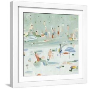 Summer Confetti II - White Framed Art Print Wall Art, 16x16
