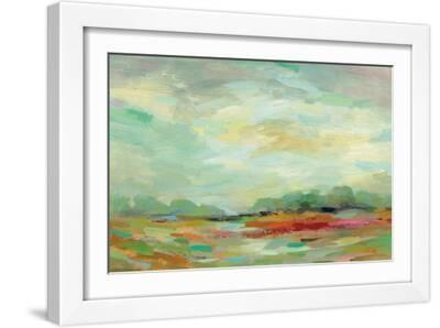 Sunrise Field - White Framed Art Print Wall Art, 18x12
