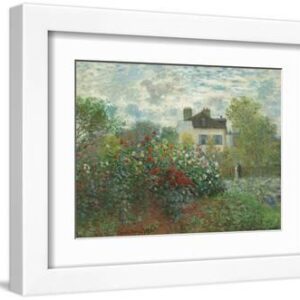 The Artist's Garden in Argenteuil, 1873 by Claude Monet - White Framed Art Print Wall Art, 12x9