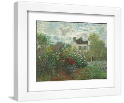 The Artist's Garden in Argenteuil, 1873 by Claude Monet - White Framed Art Print Wall Art, 12x9