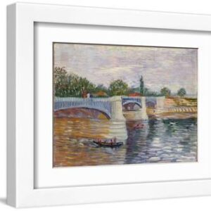The Bridge at Courbevoie Par Gogh, Vincent, Van (1853-1890), 1887 - Oil on Canvas, 32,1X40,5 - Van - White Framed Art Print Wall Art, 12x9
