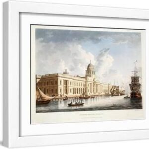 The Custom House, Dublin, 1792 - White Framed Art Print Wall Art, 16x12