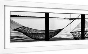 The Hammocks - Florida - White Framed Art Print Wall Art, 24x8