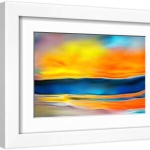 The River - White Framed Art Print Wall Art, 12x8