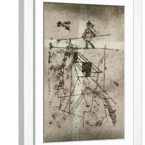 Tightrope Walker - White Framed Art Print Wall Art, 12x18