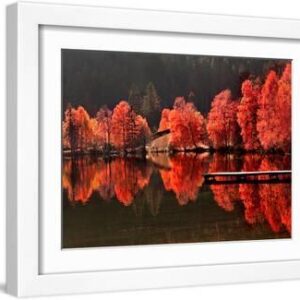 Trees Vs Trees - White Framed Art Print Wall Art, 16x12