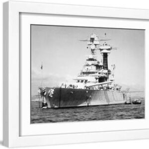 USS California - White Framed Art Print Wall Art, 16x12