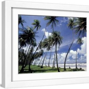 View of Manzanilla Bay, Port of Spain, Trinidad, Caribbean - White Framed Art Print Wall Art, 16x12