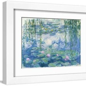 Waterlilies, 1916-19 - White Framed Art Print Wall Art, 12x9