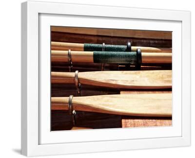 Wooden Oars - White Framed Art Print Wall Art, 16x12
