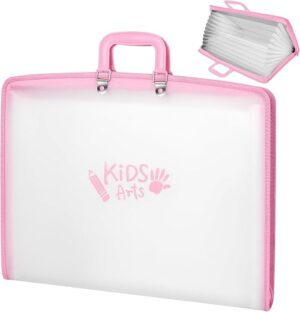 11x17 Kids Art Portfolio - Accordian File Organizer with 13 Pockets, Art Portfolio for Kids with Handle and Zipper Closure - Oxford Cloth, Frosted... 11x17 Kids Art Portfolio - Accordian File Organizer with 13 Pockets, Art Portfolio for Kids with Handle and Zipper Closure - Oxford Cloth, Frosted...