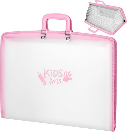 11x17 Kids Art Portfolio - Accordian File Organizer with 13 Pockets, Art Portfolio for Kids with Handle and Zipper Closure - Oxford Cloth, Frosted... 11x17 Kids Art Portfolio - Accordian File Organizer with 13 Pockets, Art Portfolio for Kids with Handle and Zipper Closure - Oxford Cloth, Frosted...
